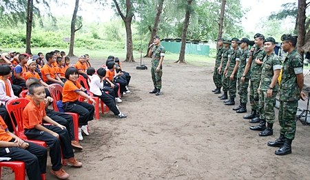 Youngsters learn the best ways to preserve the environment at a Khet Udomsak environmental youth camp.